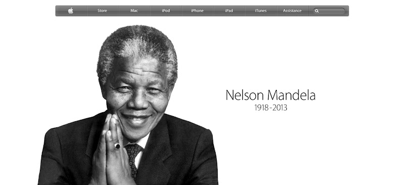 Homepage d'Apple dédiée à Nelson Mandela Homepage d'Apple dédiée à Nelson Mandela