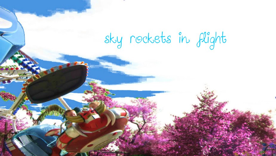 sky rockets in flight