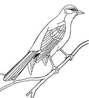 Sparrow Clip Art :: Line Drawing :: Outline