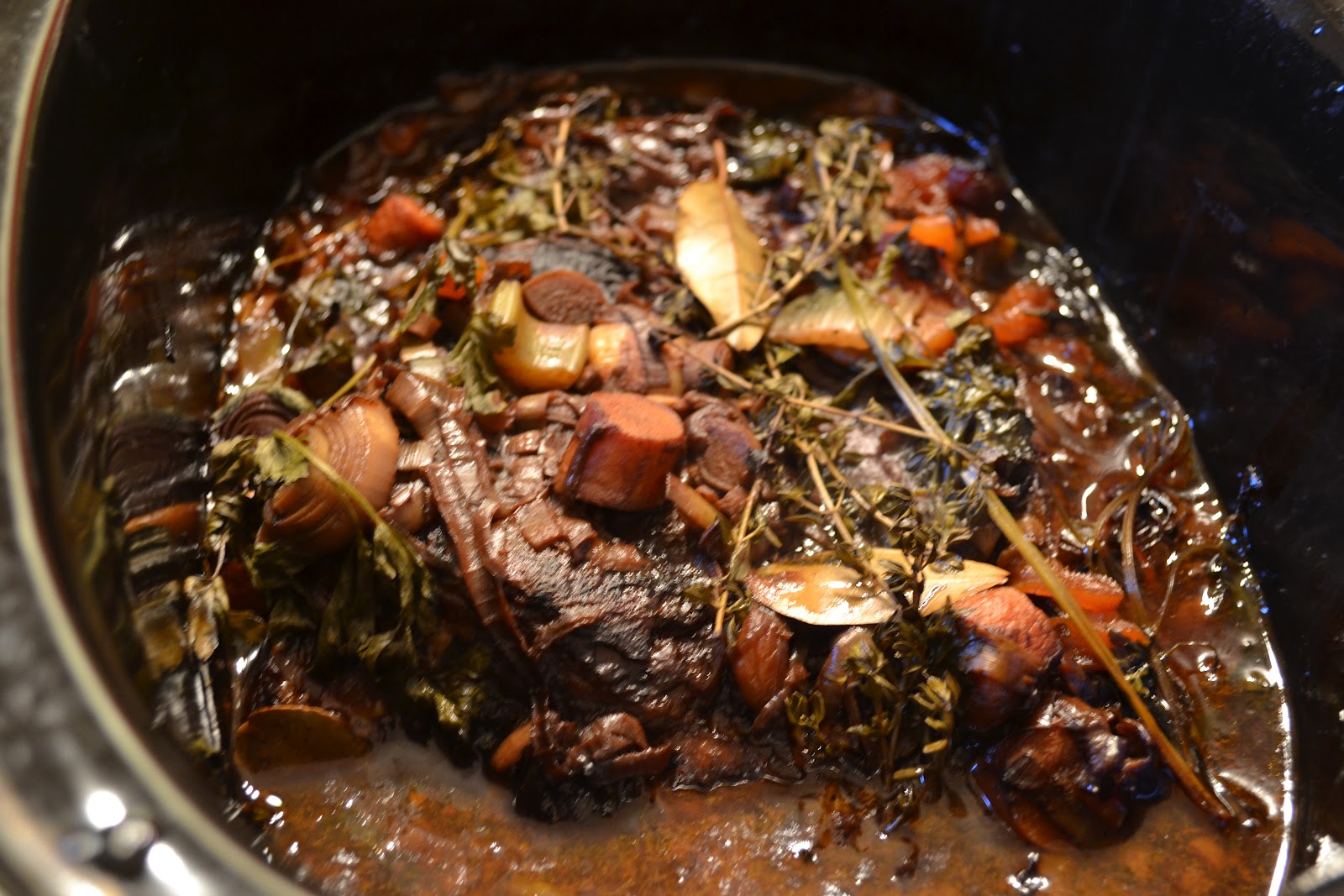 Idling in the Fast Lane Week 8 SlowCooked Red Wine Brisket with