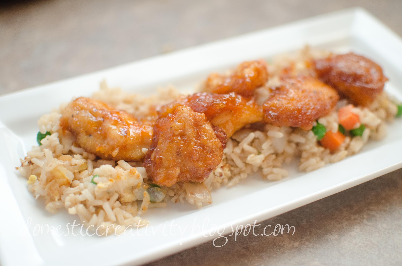 Domestic Creativity Baked Sweet and Sour Chicken with Fried Rice