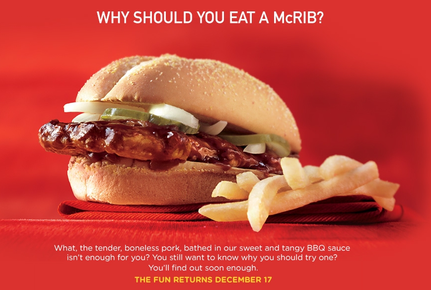News McDonald's McRib Returns December 17 Brand Eating