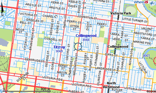 Map Of Collingwood And Surrounding Area Beside The Yarra: The Origin Of Names: Collingwood