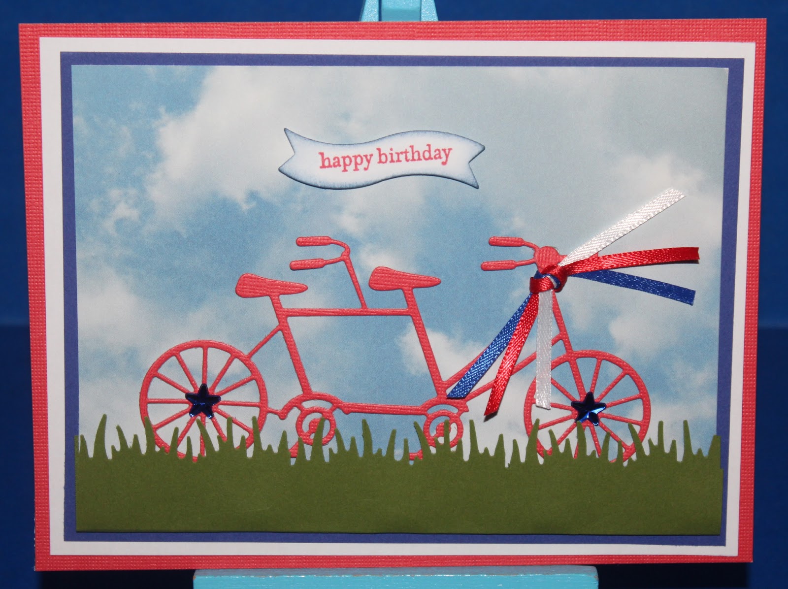 Created by Sunshine HoneyBee Tandem Bicycle Birthday Card