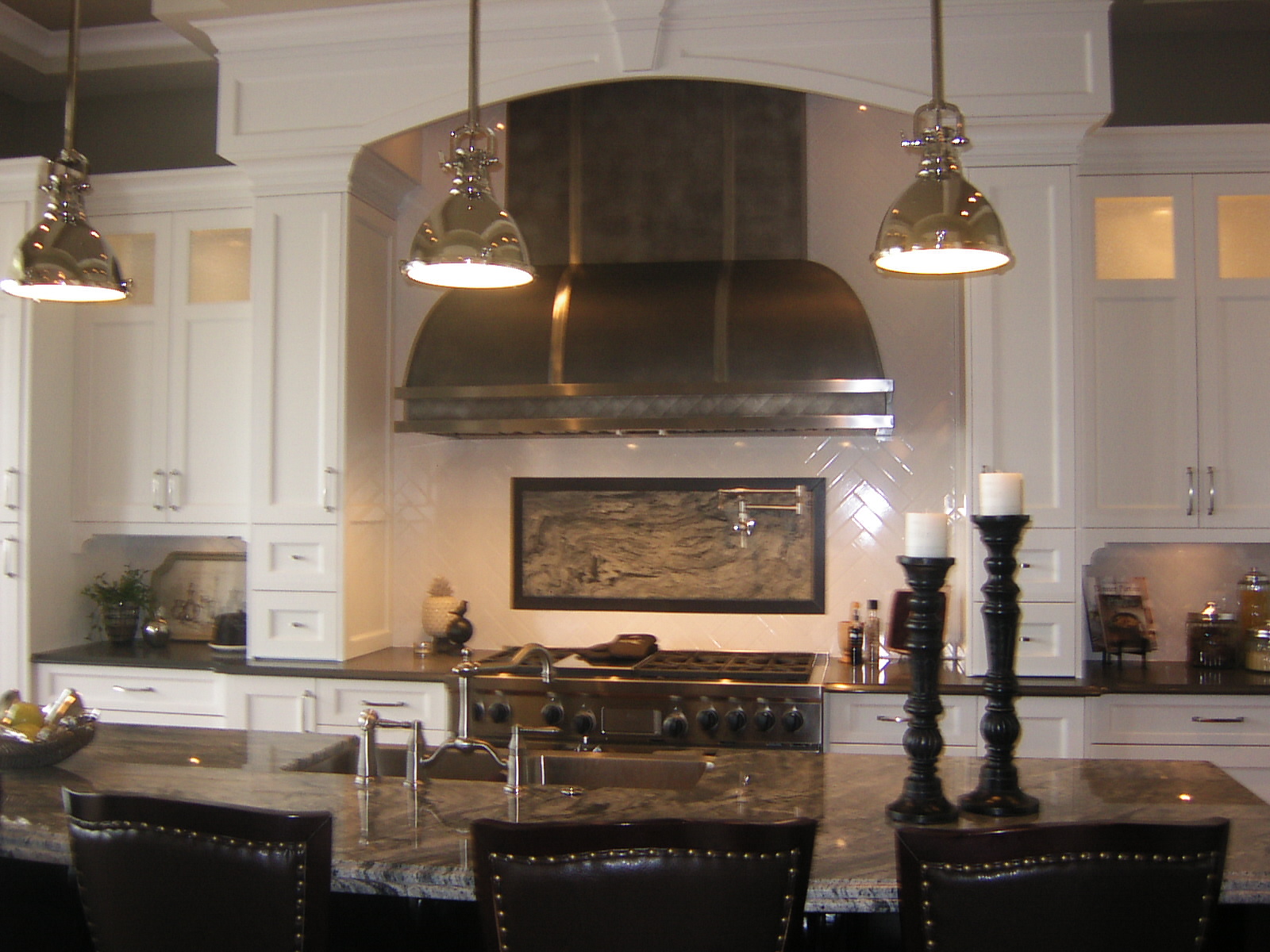 Custom Range Hoods 66" wide blackened steel with stainless range hood
