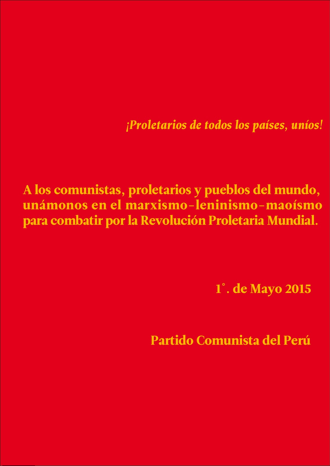 Partido Comunista del Perú - 1º. de Mayo 2015 1_-01