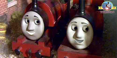 Thomas got ready with his whistle Rheneas and Skarloey little tank engine friends got ready as well