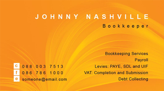 Org Bookkeeper Business Card Org Bookkeeper Business Card