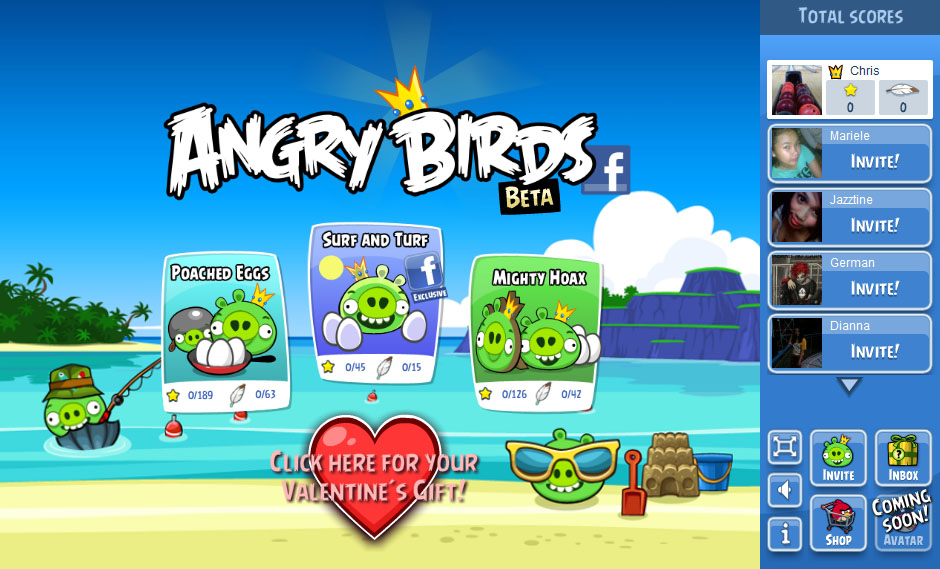 angry birds facebook beta.jpg Angry Birds now available on Facebook