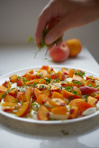 Insalata Caprese with Peaches