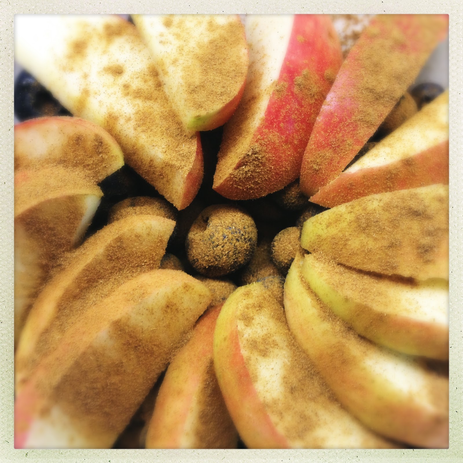 Slice Of Slim RECIPE Hot Cinnamon Fruits with Sweet Vanilla Cream