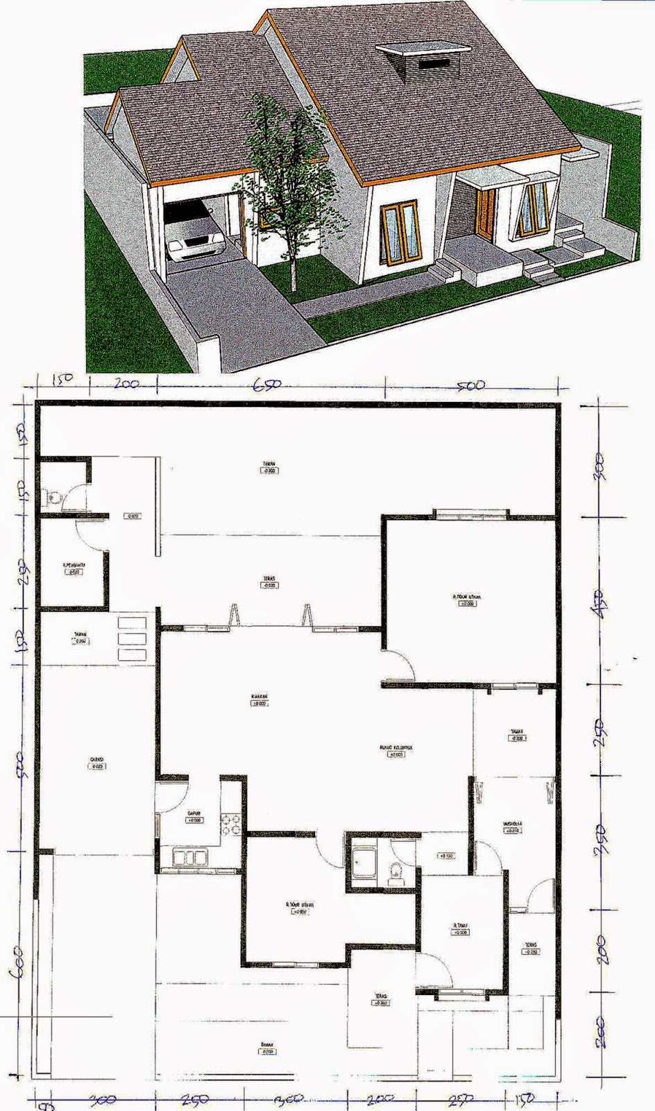 109 Denah Rumah Minimalis Beserta Gambar Gambar Desain Rumah Minimalis