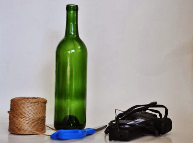 DIY Garrafas Decoradas com Barbante reciclagem de vidro, garrafas decoradas com vidro