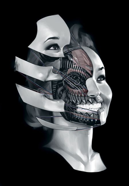 Billy Nunez ilustrações mulheres cyborg futuristas future face