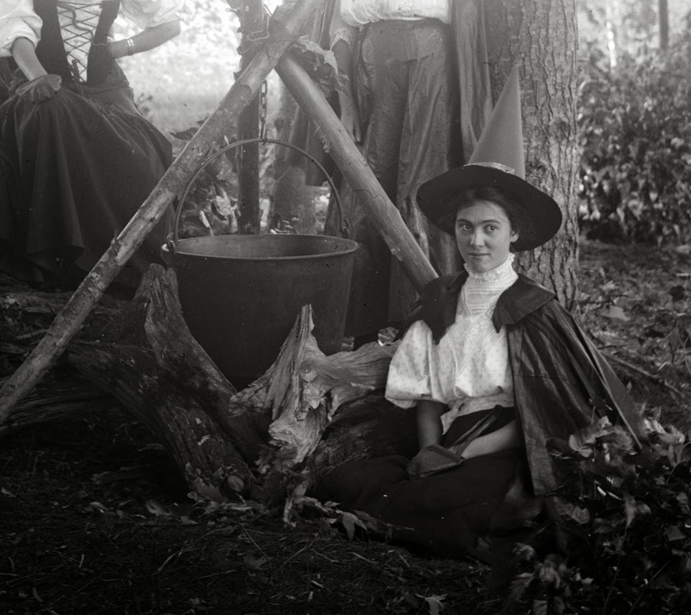Old Photos of Women in Witch Costumes, circa 1800s vintage everyday