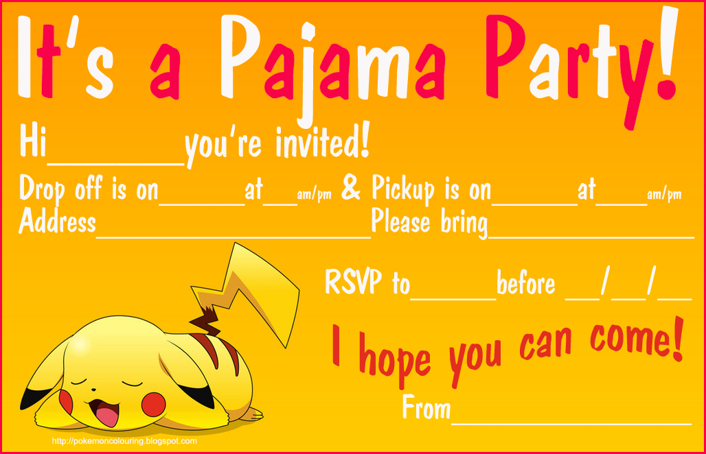 Pokemon Invitations Free.