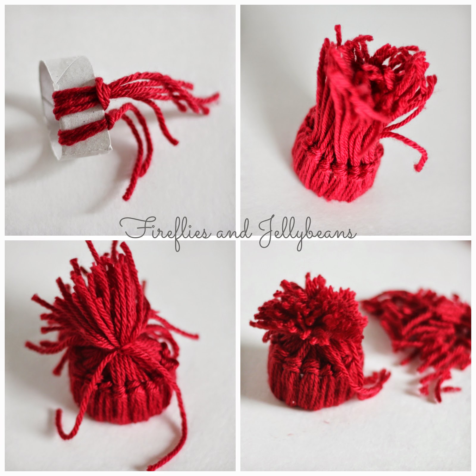 Fireflies and Jellybeans Yarn Hat Ornament DIY (Made from a TP roll)