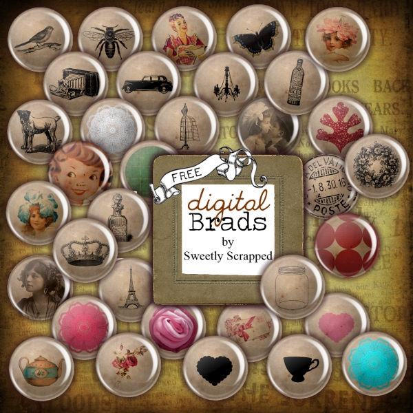 Sweetly Scrapped 34 *Free*Vintage Brads for Scrapbooking
