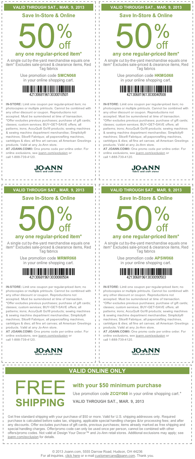 One Crafty Stitch: Yet Another Joann Fabrics Coupon Commotion! *ended