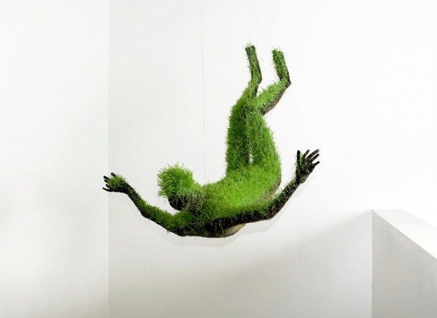 Grass sculptures by Mathilde Roussel