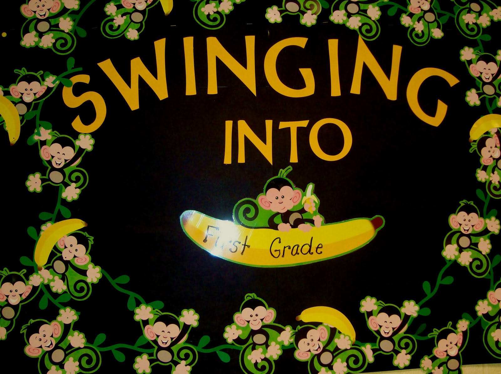 My First Grade Backpack Monkey Bulletin Boards