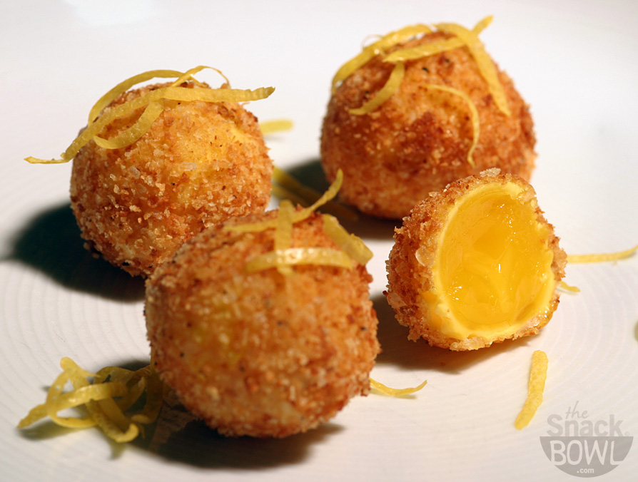 The Snack Bowl Sous Vide Cooked Deep Fried Egg Yolks