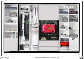 Lemari sliding minimalis tv unit Zebra Lemari sliding minimalis tv unit Zebra