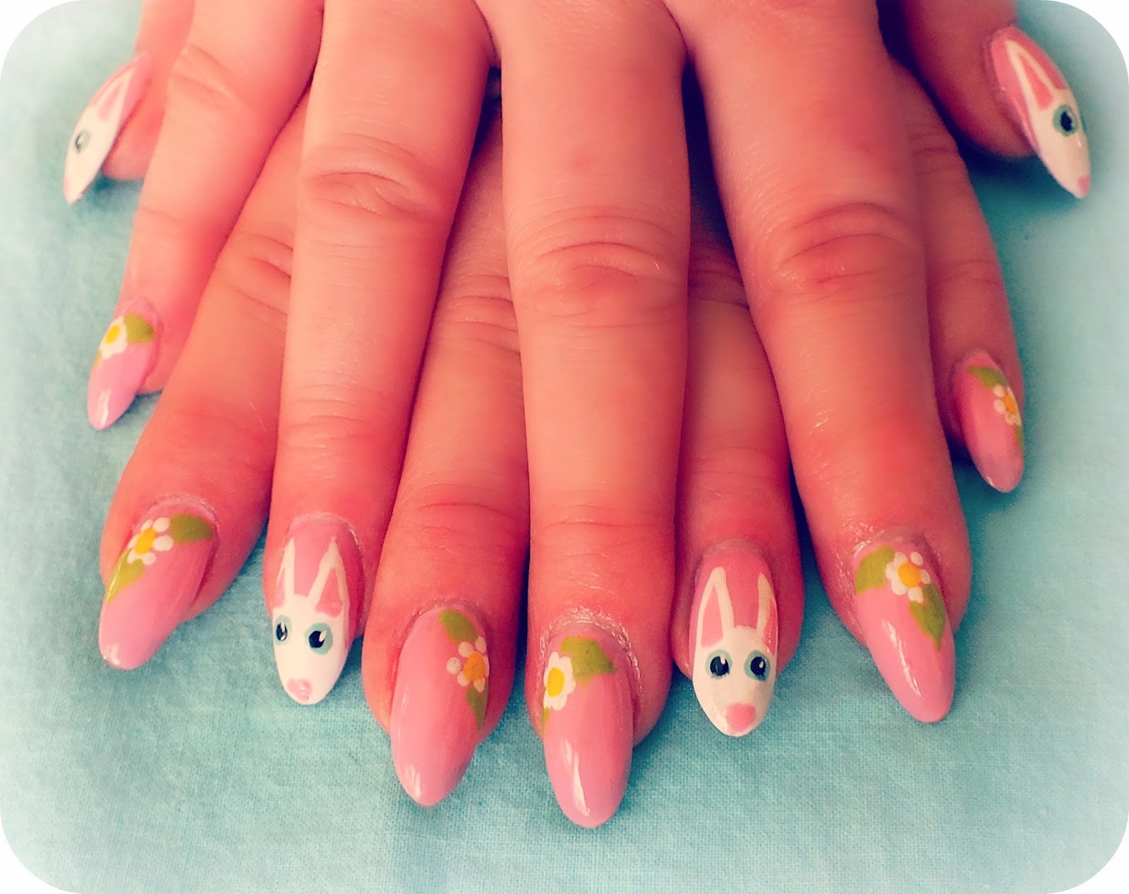 simple bunny nail art