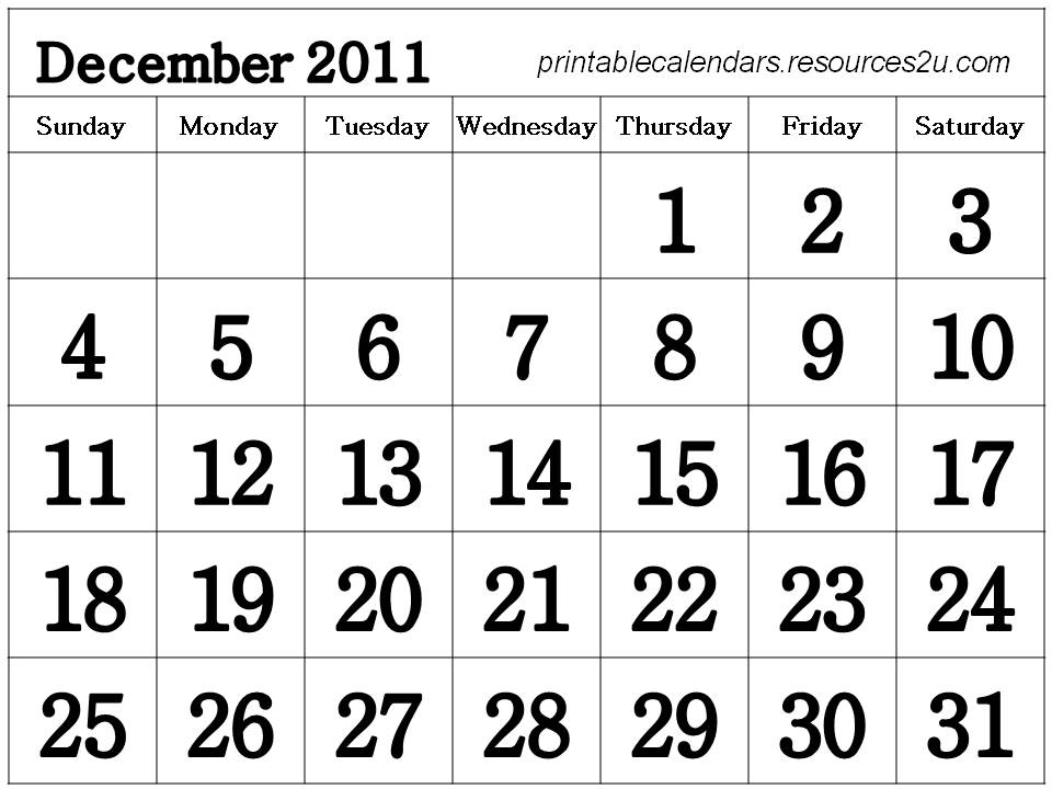On this website you can find : Free December 2011 Calendar Printable / 2011