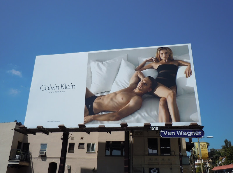 Sexy CK swimwear models billboard