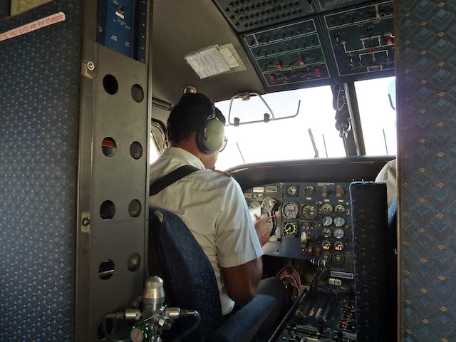 The plane to Lukla Mount Everest Base Camp Trek The pilot on the plane to Lukla EBC Trek