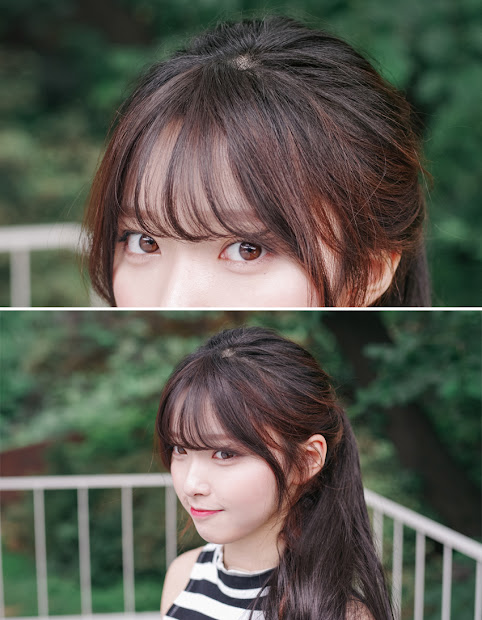 korean bangs thin version shiny