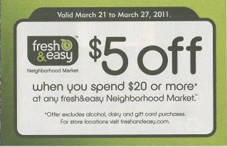 Fresh and easy coupons