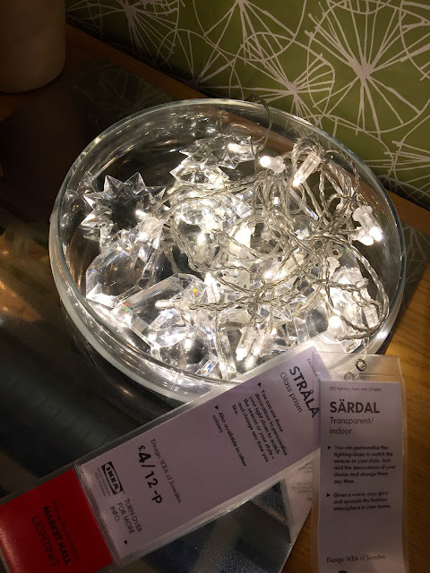 sardal and strala lights in ikea with prisms