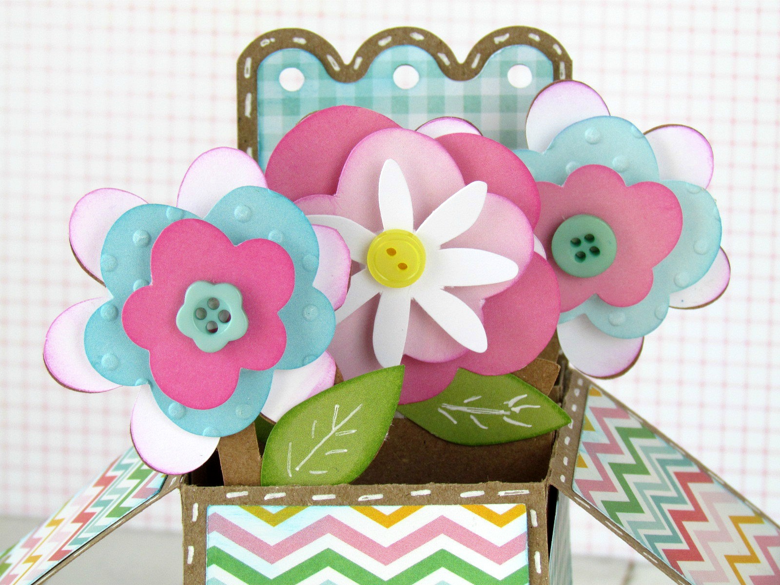 Flower Pot Box Card Flower Pot Box Card