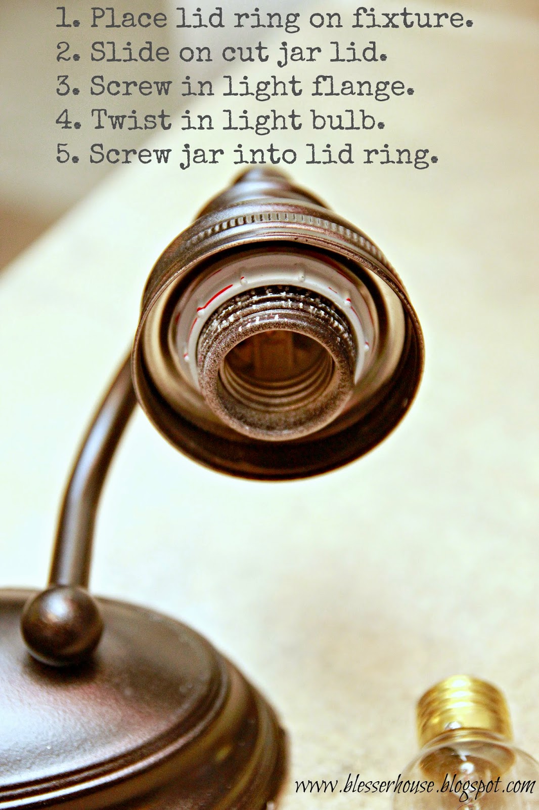 DIY Mason Jar Vanity Light - Bless er House