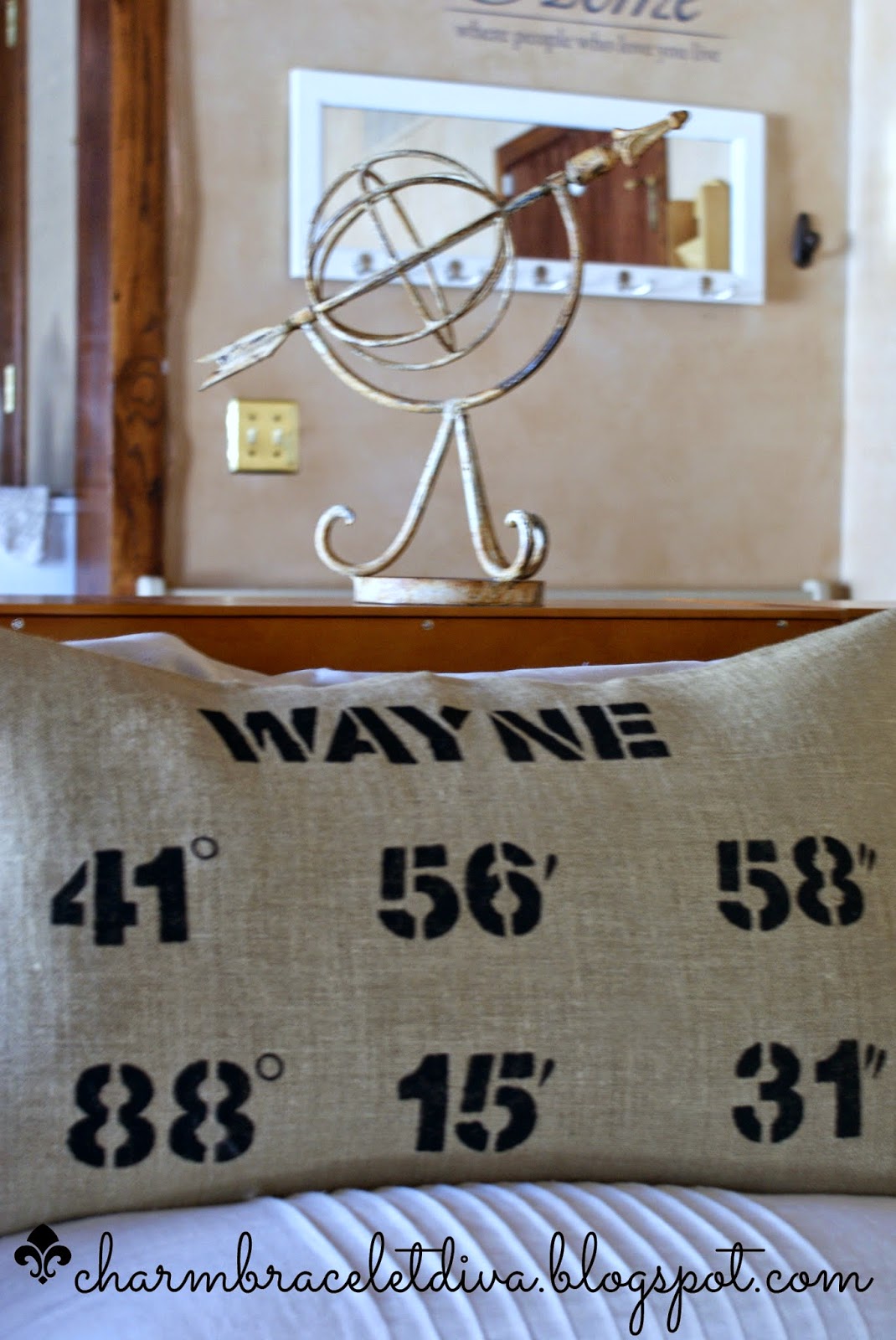 Our Hopeful Home How to Make a Map Coordinates Pillow Ikea Pillow Hack