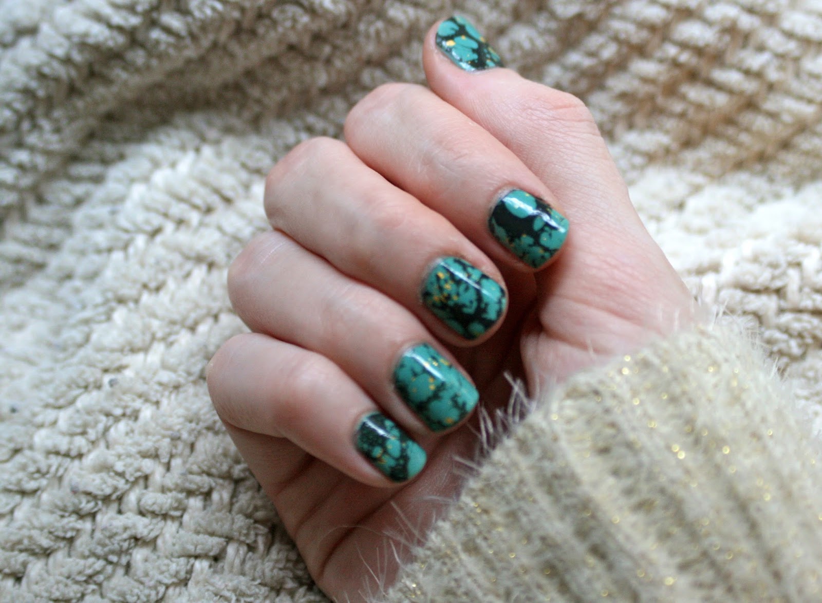 1. Turquoise and Gold Nail Art - wide 2