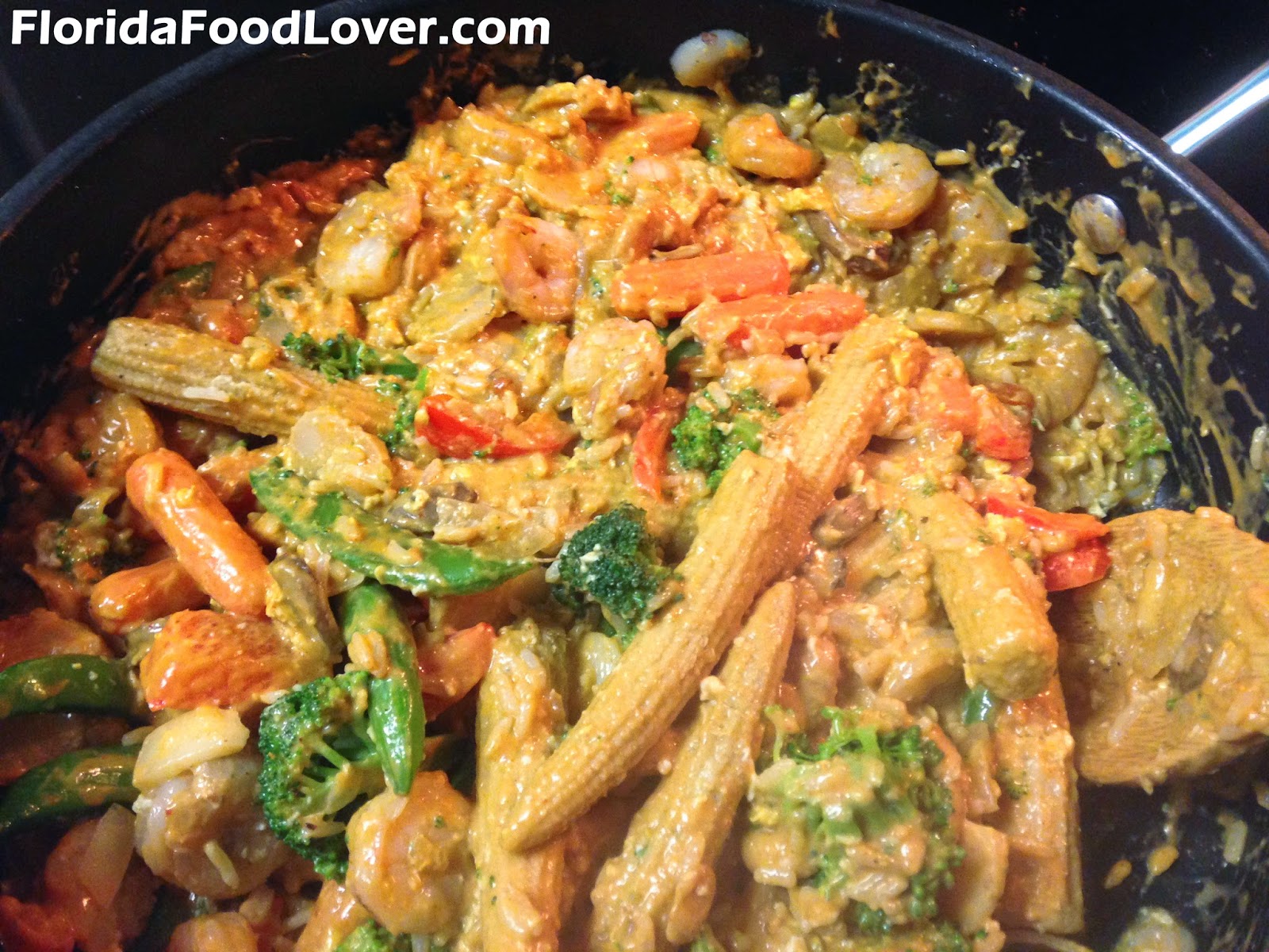 Florida Food Lover Shrimp Stir Fry with Homemade Peanut Sauce