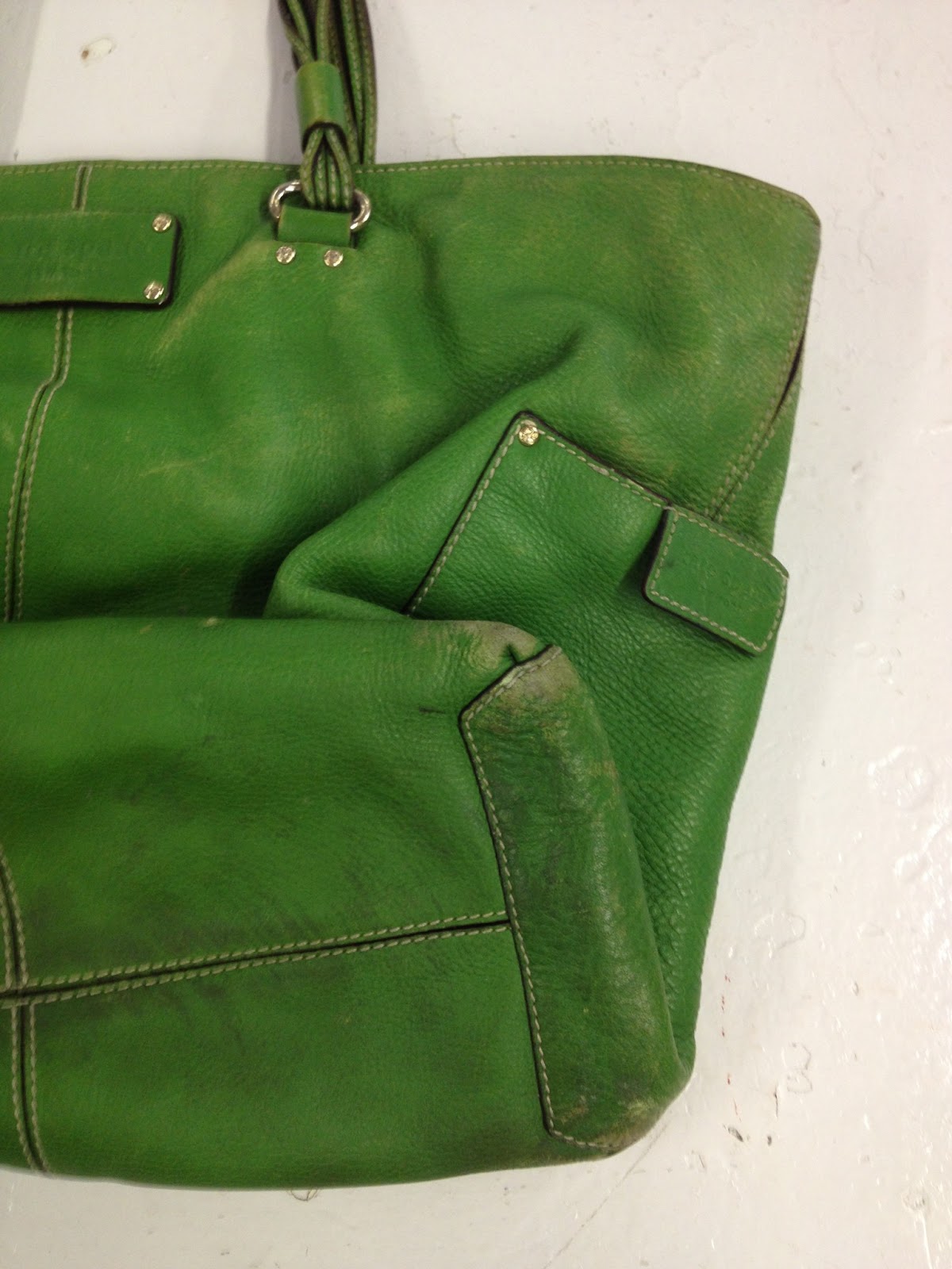 Leather Cleaning, Redyeing and Restoration Kate Spade Handbag Restoration