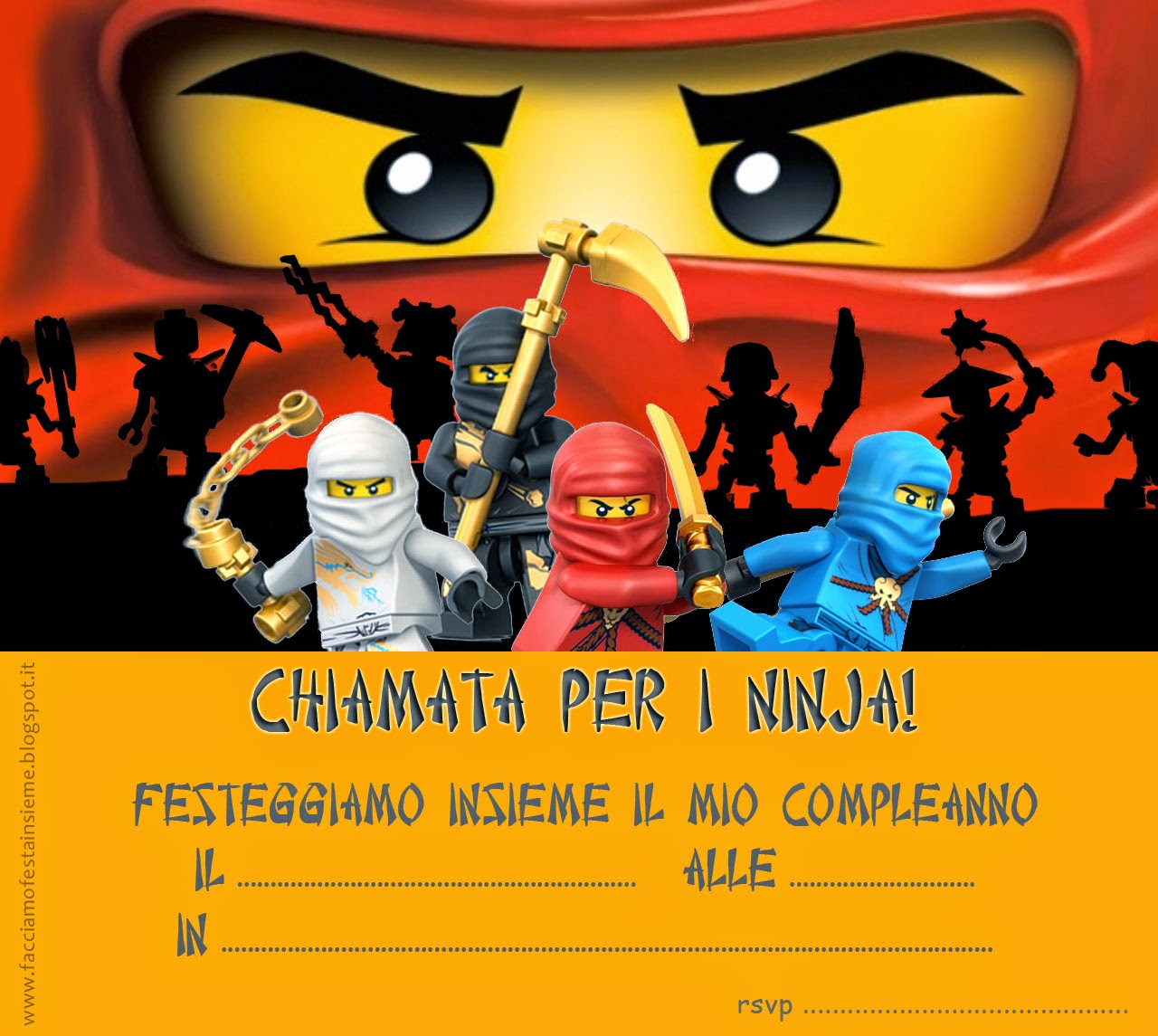 Facciamo Festa Insieme Lego Ninjago Party Inviti Di Compleanno Ed Ispirazioni