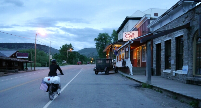 cycling to camp after dinner