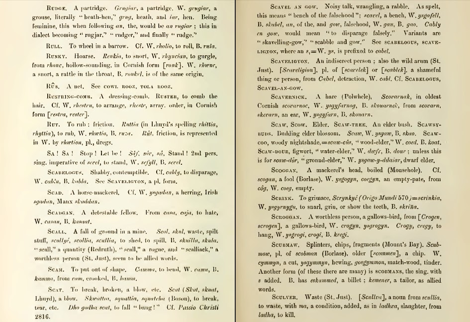 Celtic Words in Cornish Dialect Glossary of Celtic Words in Cornish