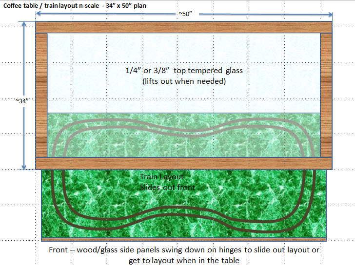 Coffee Table Layout Here Are The Concept Drawings For Coffee Table Itself Layout Will Pull Out From Front On 24 Drawer Pulls And It Is Removable When Needed