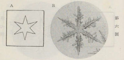 『雪華図説』の研究 模写図と顕微鏡写真と比較 第六図 『雪華図説』の研究 模写図と顕微鏡写真と比較 第六図