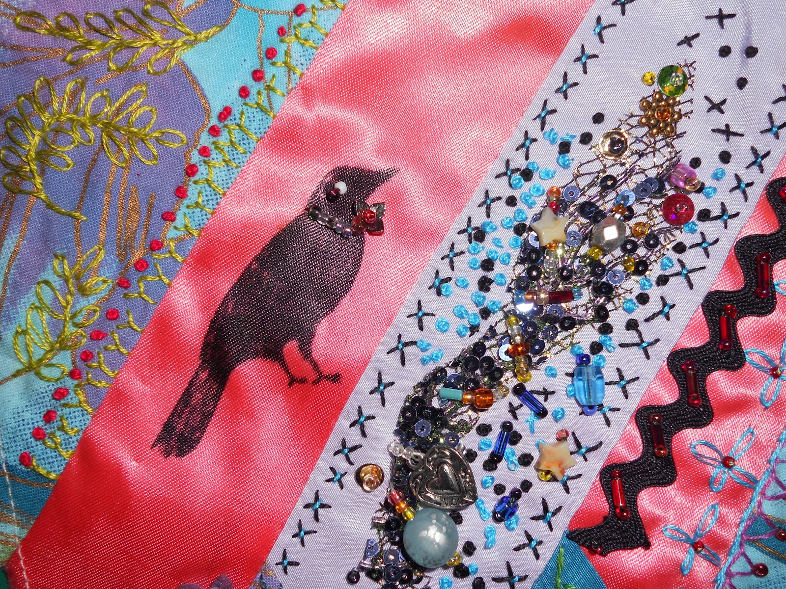 JUDYS FIBER ART Crazy Quilt Block