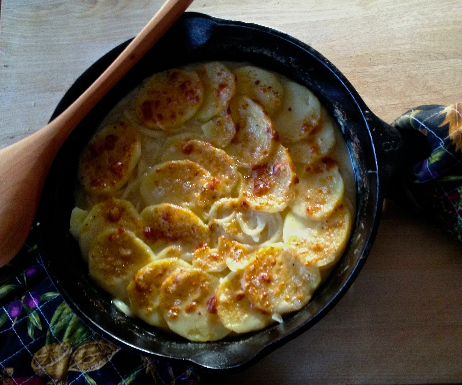 Life on the Food Chain Quick, Creamy, Cast Iron Pan Potato Gratin