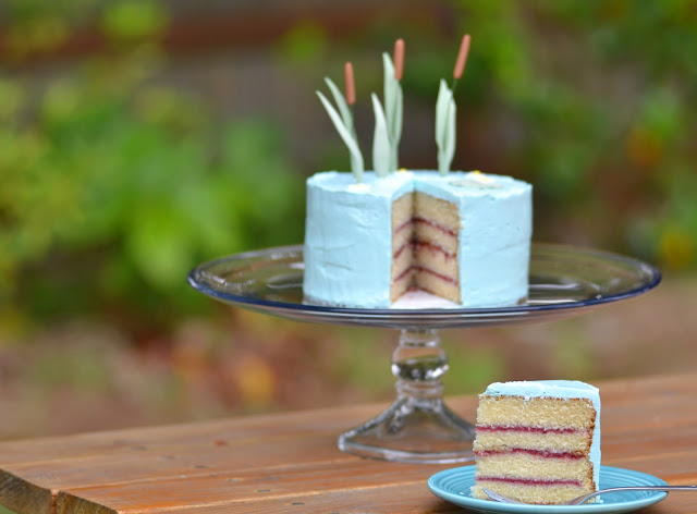 Almond & Raspberry Cattails Cake