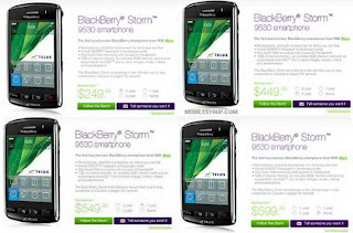 Telus BlackBerry Storm 9530 smartphone Pricing