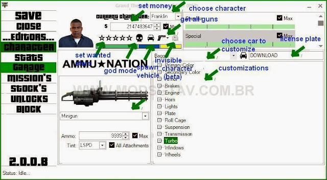 GTA 5 Save Editor v2.0.1.5 PS3 Xbox360 para GTA 5